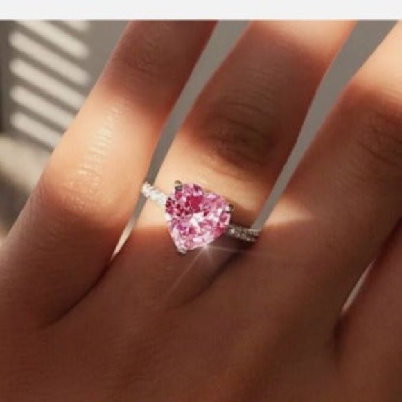 ♡New sterling silver pink sapphire ring - Picture 3 of 4